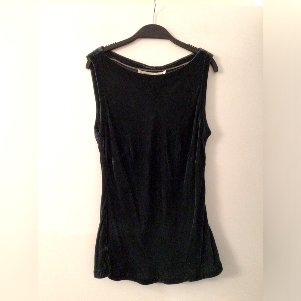 FENN WRIGHT MANSON Dark Emerald Green Silk Velvet Tank Top - US 4